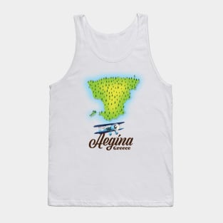 Aegina Greece Map Tank Top